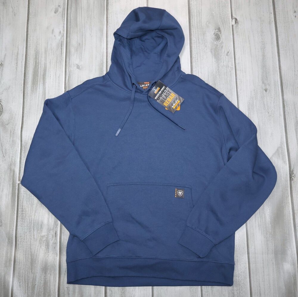 NEW Ariat Men's Rebar Lightweight Workhog Work Hoodie Large Dark Denim Western